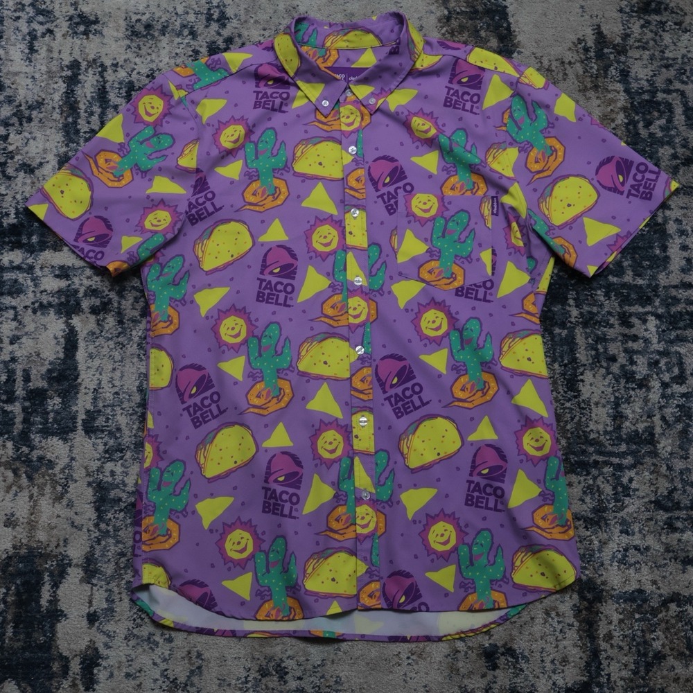 The Taco Bell Supremes Chubbies Unisex Adult Tropical Hawaiian Shirt Size XL